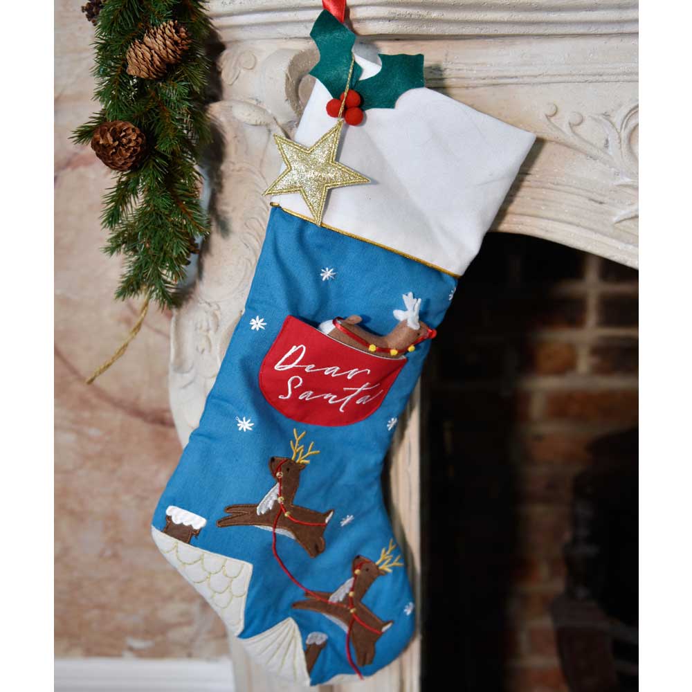 Personalised Reindeer Christmas Stocking