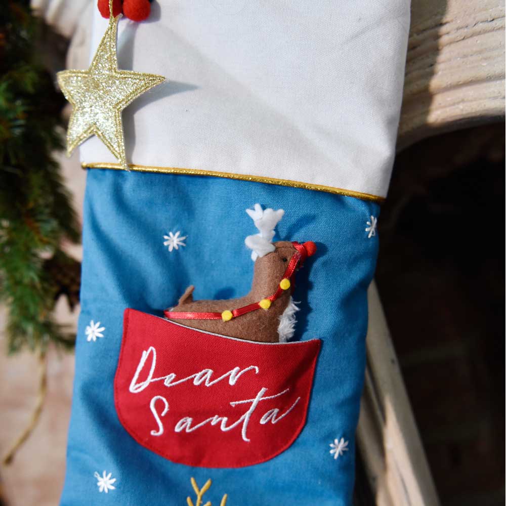 Personalised Reindeer Christmas Stocking