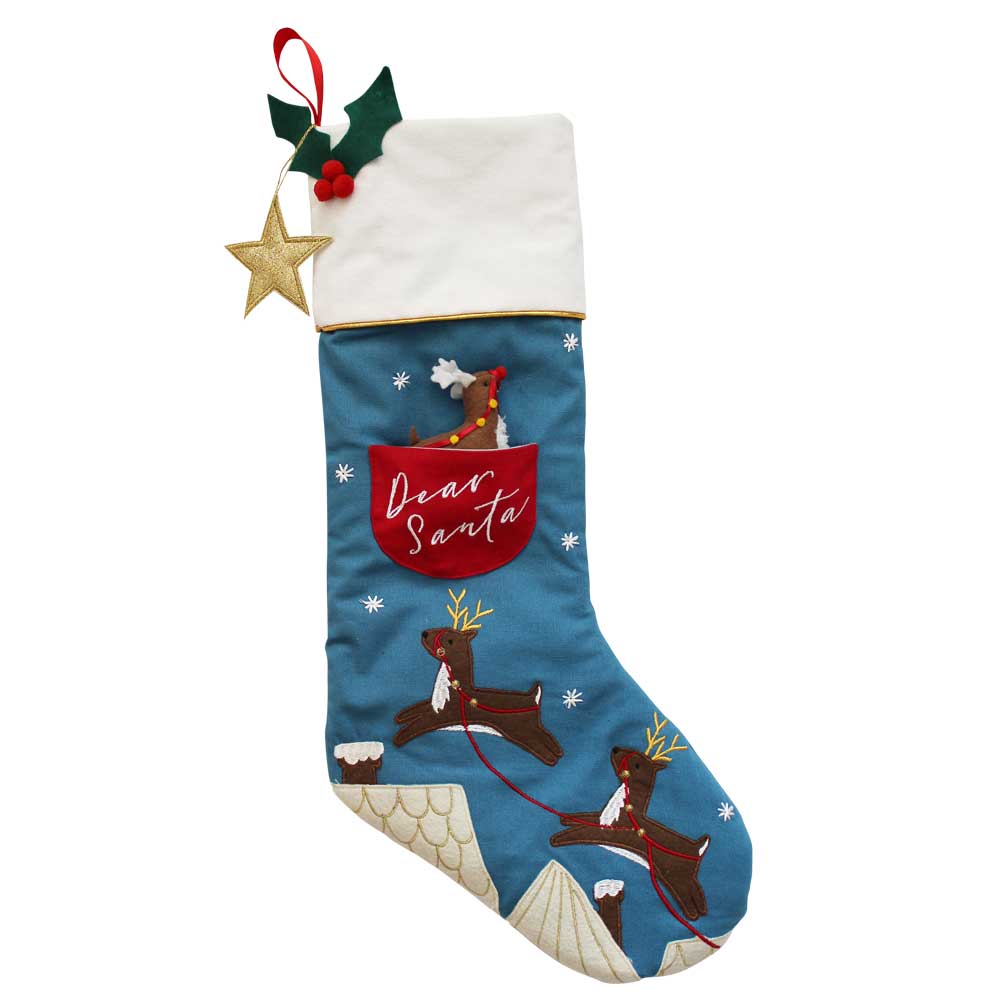 Personalised Reindeer Christmas Stocking