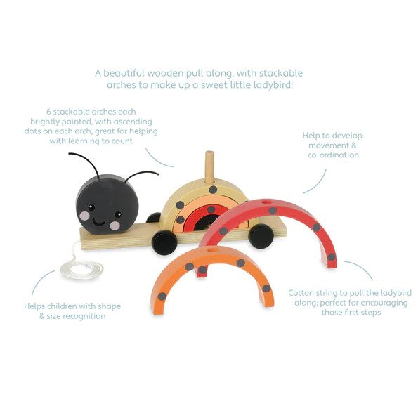 Ladybird Wooden Stacking Pull Along Toy