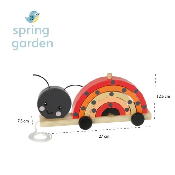 Ladybird Wooden Stacking Pull Along Toy
