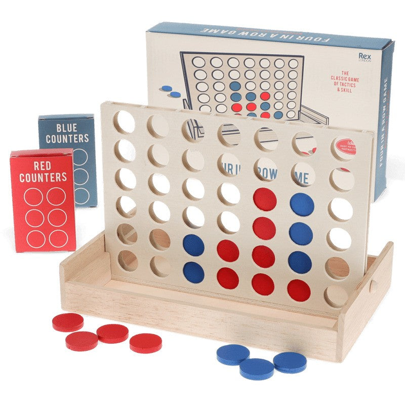 Traditional Wooden Four in a Row Game