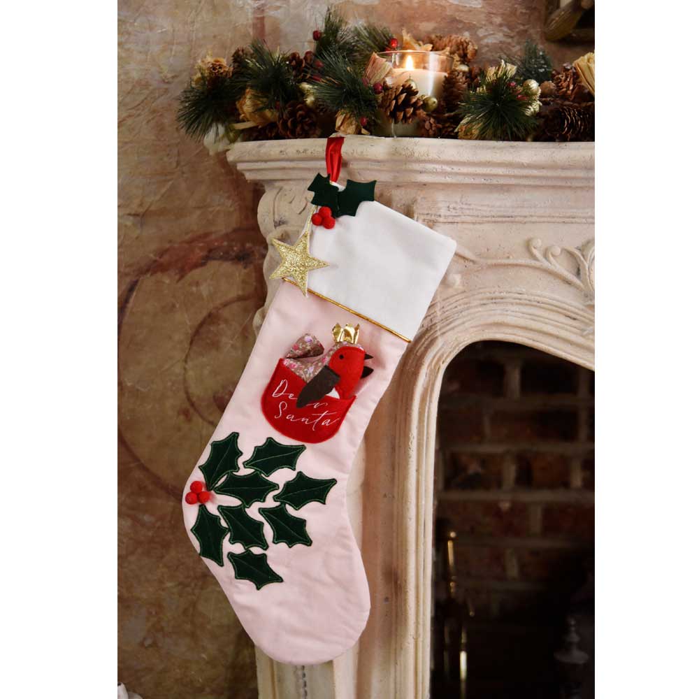 Personalised Robin Christmas Stocking