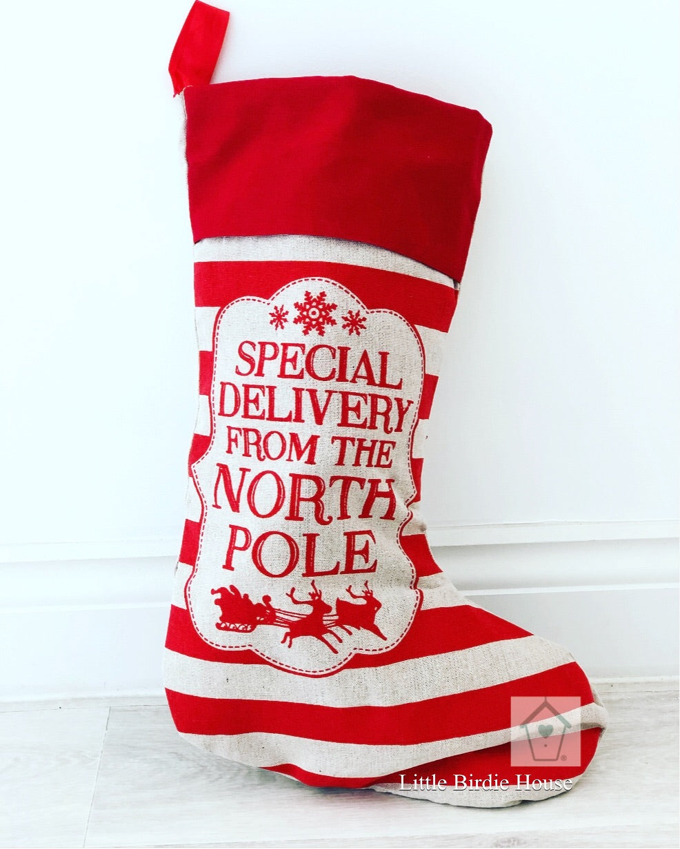 Personalised North Pole Christmas Stocking