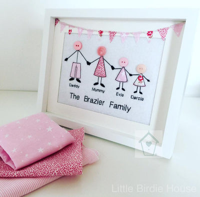 Personalised Button Family Frame