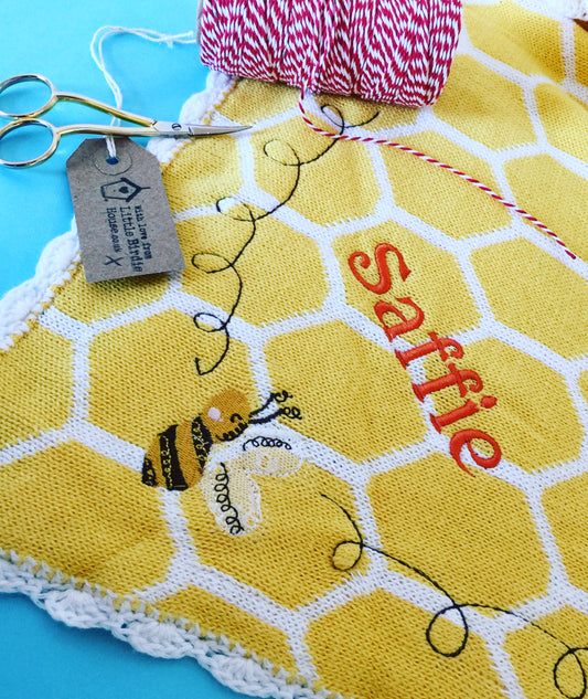 Bumble Bee Personalised Pram Blanket