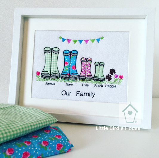 Personalised Wellies Family Frame