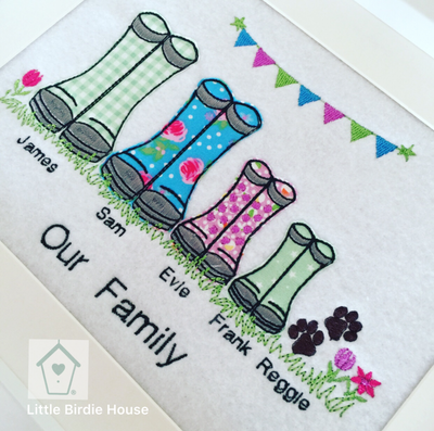 Personalised Wellies Family Frame
