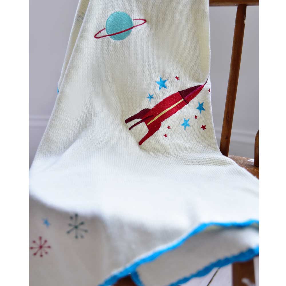 Space Personalised Pram Blanket