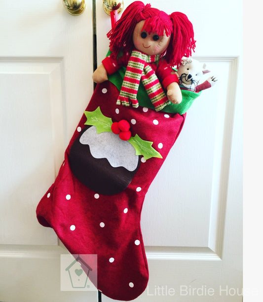 Personalised Large Pudding Christmas Stocking