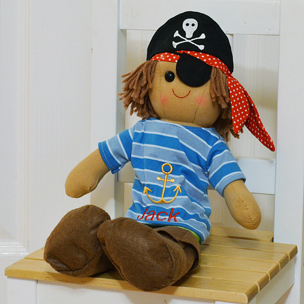 Jack Pirate Personalised Rag Doll Little Birdie House