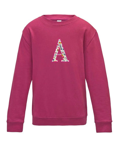 Hot Pink Personalised Initial Sweatshirt