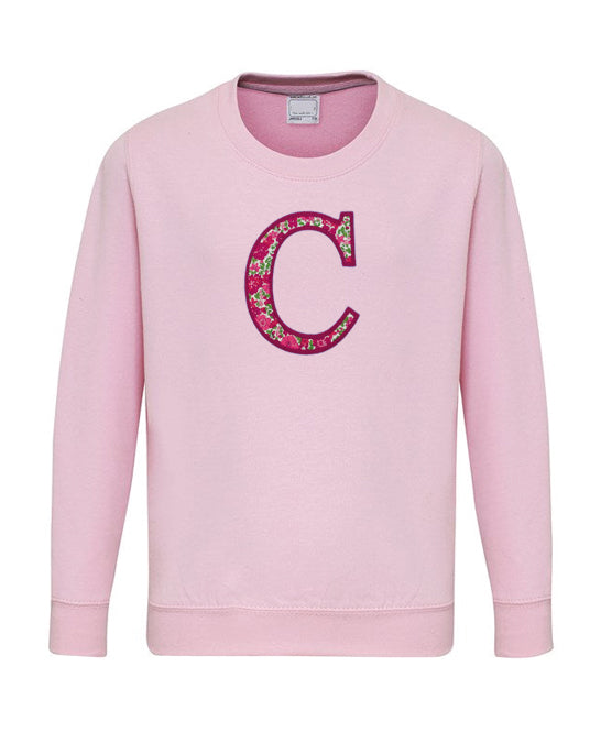 Baby Pink Personalised Initial Sweatshirt