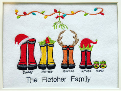 Christmas Personalised Wellies Family Frame