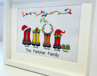 Christmas Personalised Wellies Family Frame