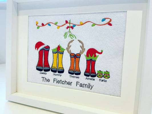 Christmas Personalised Wellies Family Frame