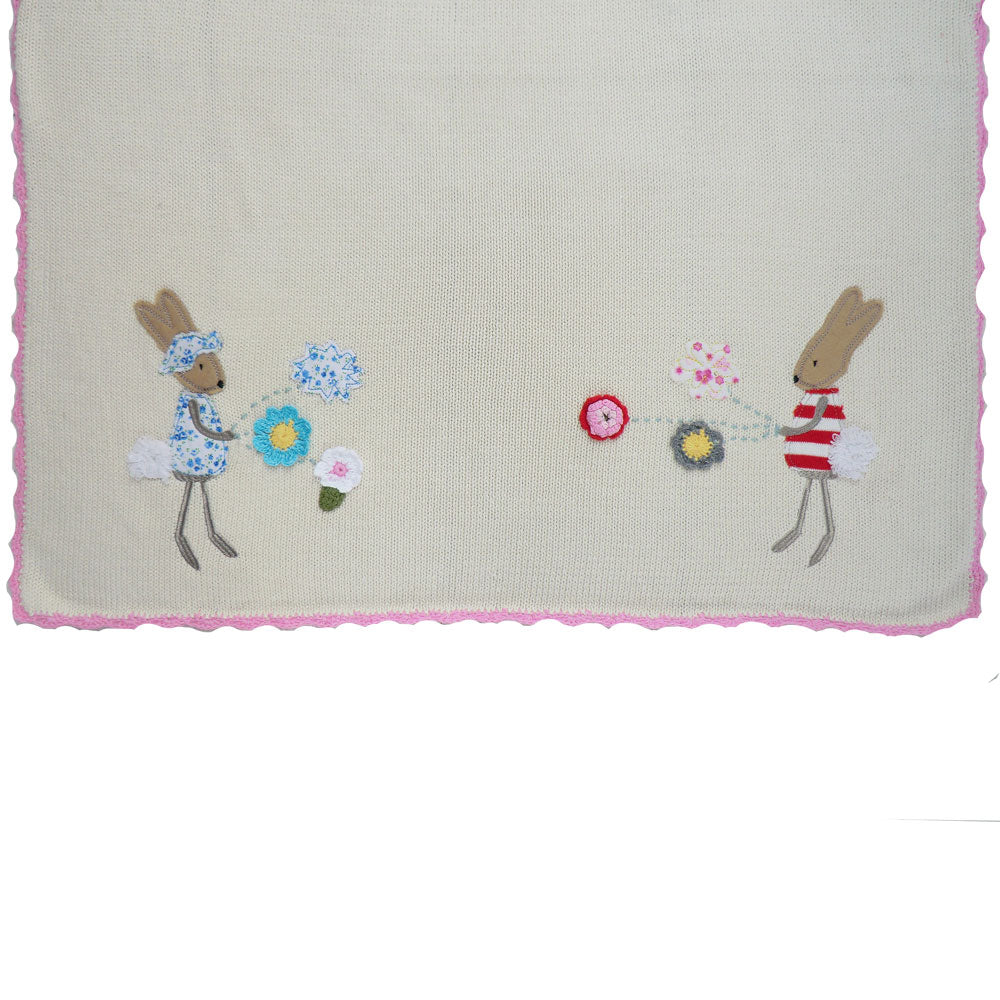 Rabbits Personalised Pram Blanket