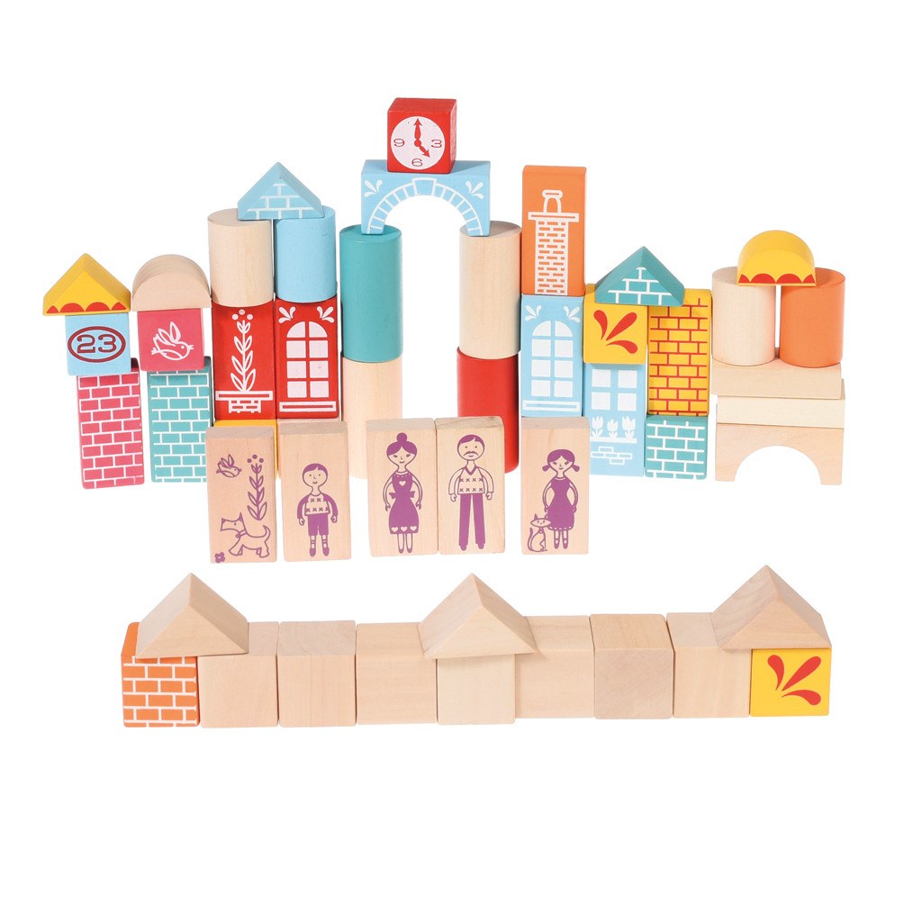 Wooden Building Blocks Set