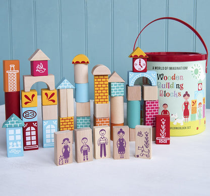 Wooden Building Blocks Set